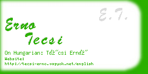 erno tecsi business card
